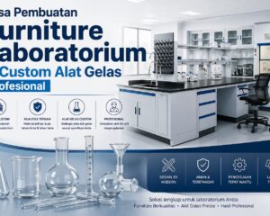 Meja laboratorium tahan bahan kimia dengan desain modern