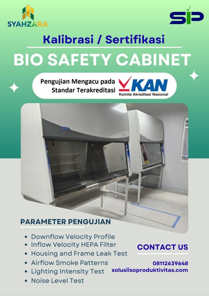 Proses kalibrasi Bio Safety Cabinet menggunakan alat ukur airflow