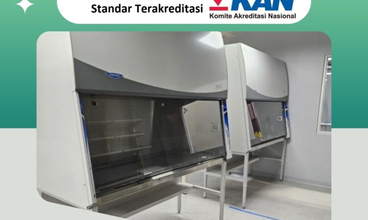 Proses kalibrasi Bio Safety Cabinet menggunakan alat ukur airflow