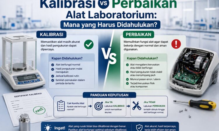 Proses kalibrasi alat laboratorium menggunakan standar