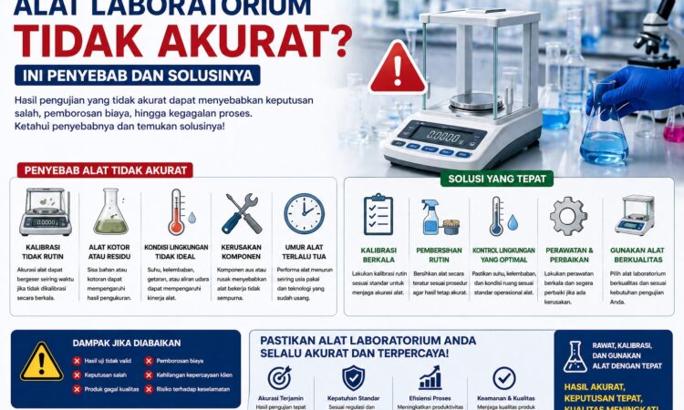 Alat laboratorium menunjukkan hasil pengukuran tidak akurat
