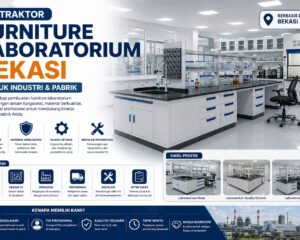 Meja laboratorium industri heavy duty tahan bahan kimia di Bekasi