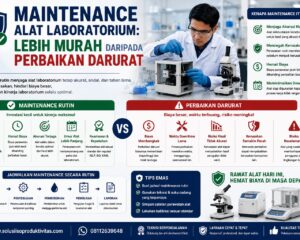 Teknisi melakukan maintenance alat laboratorium secara rutin