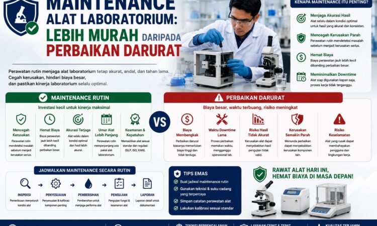 Teknisi melakukan maintenance alat laboratorium secara rutin