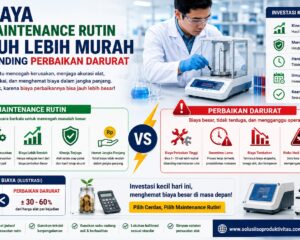 Teknisi melakukan maintenance rutin alat laboratorium